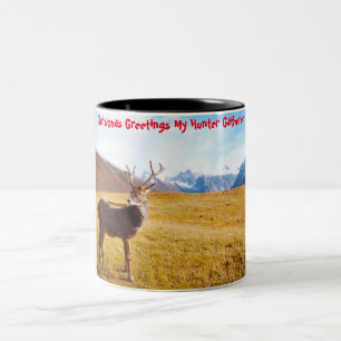 Caneca De Café Em Dois Tons Saudações de Natal meu Caçador Coletor