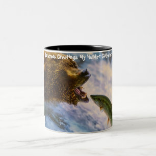 Caneca De Café Em Dois Tons Saudações de Natal Meu Caçador Coletor