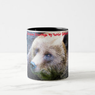 Caneca De Café Em Dois Tons Saudações de Natal Meu Caçador Coletor