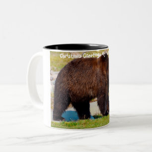 Caneca De Café Em Dois Tons Saudações de Natal Meu Caçador Coletor
