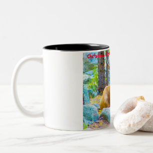Caneca De Café Em Dois Tons Saudações de Natal Meu Caçador Coletor
