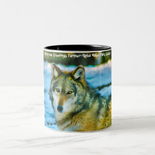 Caneca De Café Em Dois Tons Saudações de Natal 'Meu Parceiro', 'Macho Alfa',