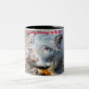 Caneca De Café Em Dois Tons Saudações de Natal Meu Velho Javali