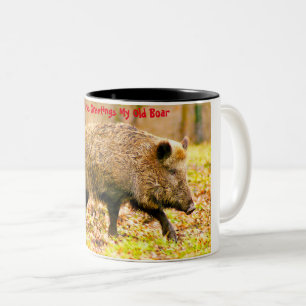 Caneca De Café Em Dois Tons Saudações de Natal Meu Velho Javali