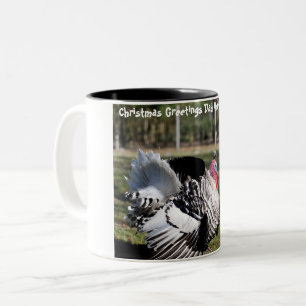Caneca De Café Em Dois Tons Saudações de Natal Pai Caçador Coletor