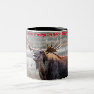 Caneca De Café Em Dois Tons Saudações de Natal Pai Caçador Coletor