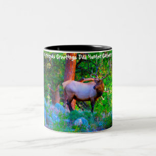 Caneca De Café Em Dois Tons Saudações de Natal Pai Caçador Coletor