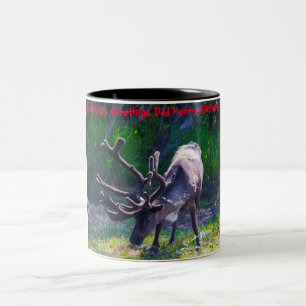 Caneca De Café Em Dois Tons Saudações de Natal Pai Caçador Coletor