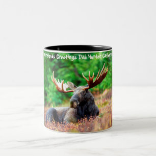 Caneca De Café Em Dois Tons Saudações de Natal Pai Caçador Coletor
