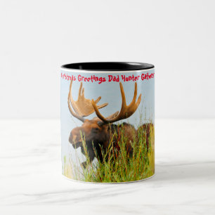 Caneca De Café Em Dois Tons Saudações de Natal Pai Caçador Coletor