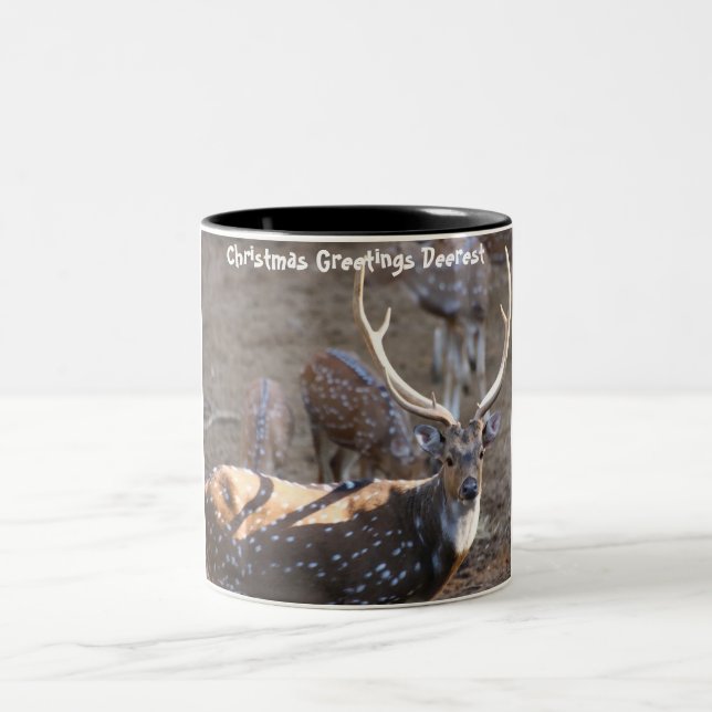 Caneca De Café Em Dois Tons Saudações de Natal Querido (Centro)