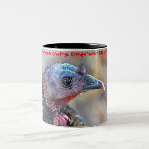 Caneca De Café Em Dois Tons Saudações de Natal Vô Hunter Gatherer