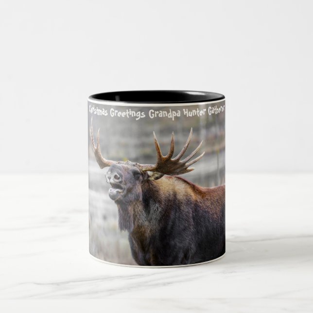 Caneca De Café Em Dois Tons Saudações de Natal Vô Hunter Gatherer (Centro)