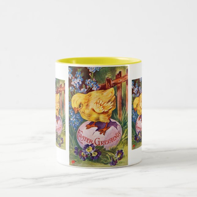 Caneca De Café Em Dois Tons Saudações de páscoa (Centro)