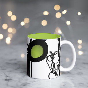 Caneca De Café Em Dois Tons Saudações de Philydion: Abstrato Black and White