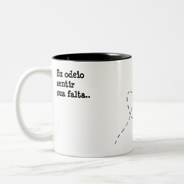 Caneca De Café Em Dois Tons Saudade (Esquerda)