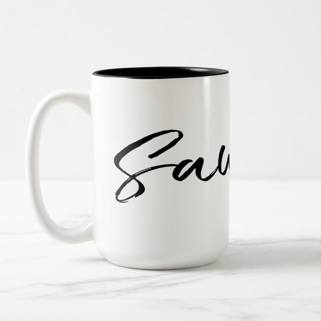 Caneca De Café Em Dois Tons Saudade Black (Esquerda)