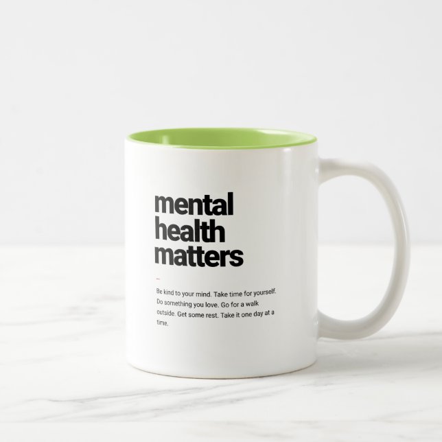 Caneca De Café Em Dois Tons Saúde Mental Importa Muito (Direita)