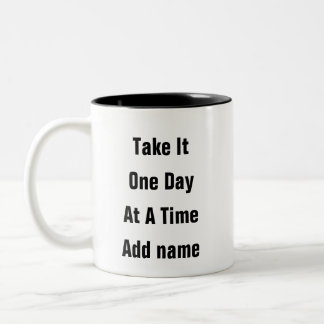 Caneca De Café Em Dois Tons Saúde Mental Um Dia de cada Vez Lembrar Mug