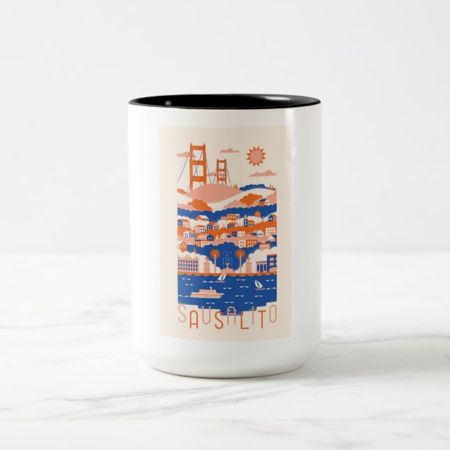 Caneca De Café Em Dois Tons Sausalito Café Mug (Centro)