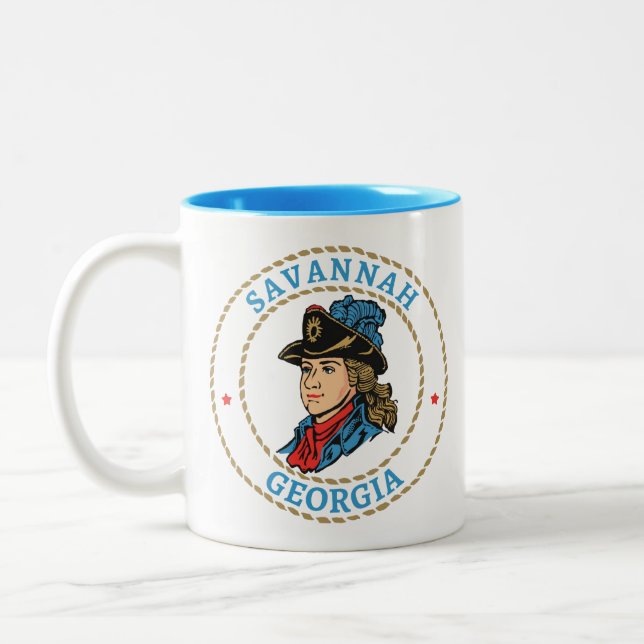 Caneca De Café Em Dois Tons Savannah Geórgia Colonial (Esquerda)