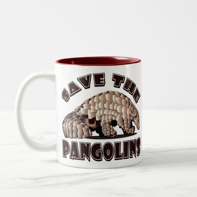 Caneca De Café Em Dois Tons Save-The-Pangolin (Esquerda)