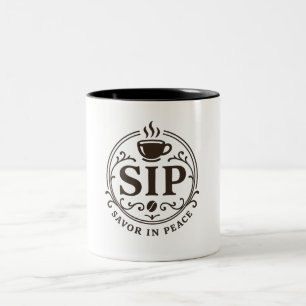 Caneca De Café Em Dois Tons Savor Na Paz Café Mug