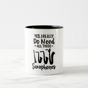 Caneca De Café Em Dois Tons Saxofone - Tipos de Saxofone