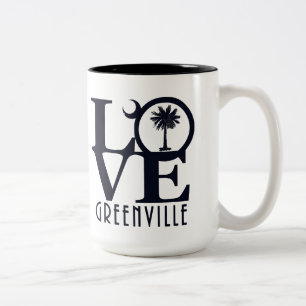 Caneca De Café Em Dois Tons SC 15oz de Greenville do AMOR