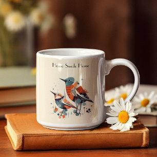 Caneca De Café Em Dois Tons Scandi Aviary Duet, personalizado
