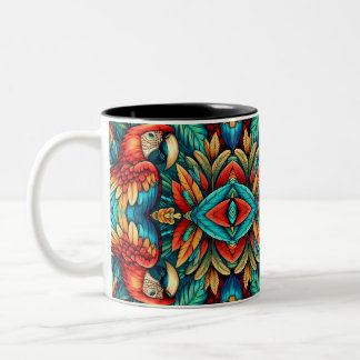 Caneca De Café Em Dois Tons Scarlet Macaws