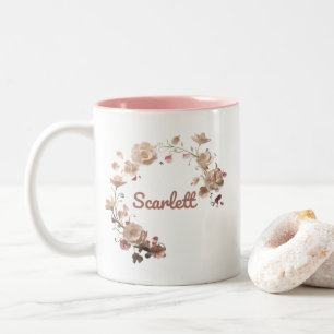 Caneca De Café Em Dois Tons Scarlett Floral