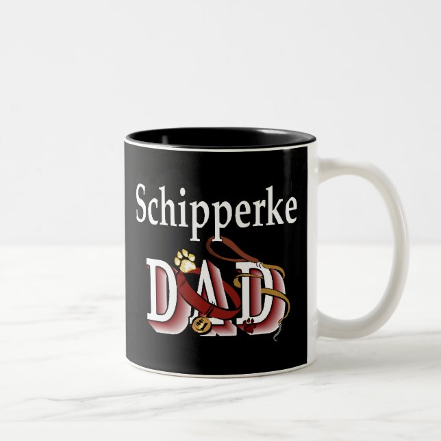 Caneca De Café Em Dois Tons Schipperke Pai Mug (Direita)
