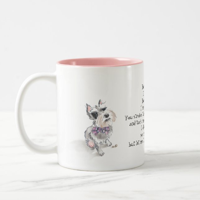 Caneca De Café Em Dois Tons Schnauzer Dog Mug (Esquerda)