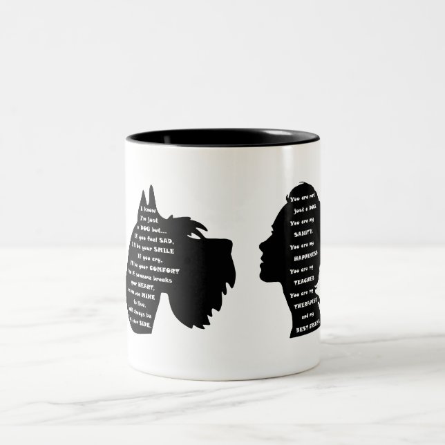 Caneca De Café Em Dois Tons Schnauzer Dog Sanity (Centro)