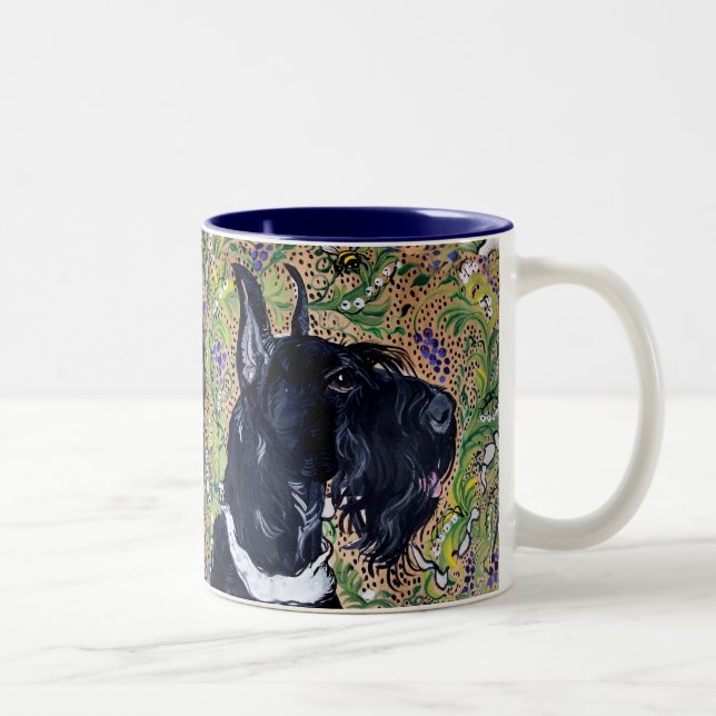 Caneca De Café Em Dois Tons Schnauzer gigante (Direita)