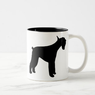 Caneca De Café Em Dois Tons Schnauzer gigante
