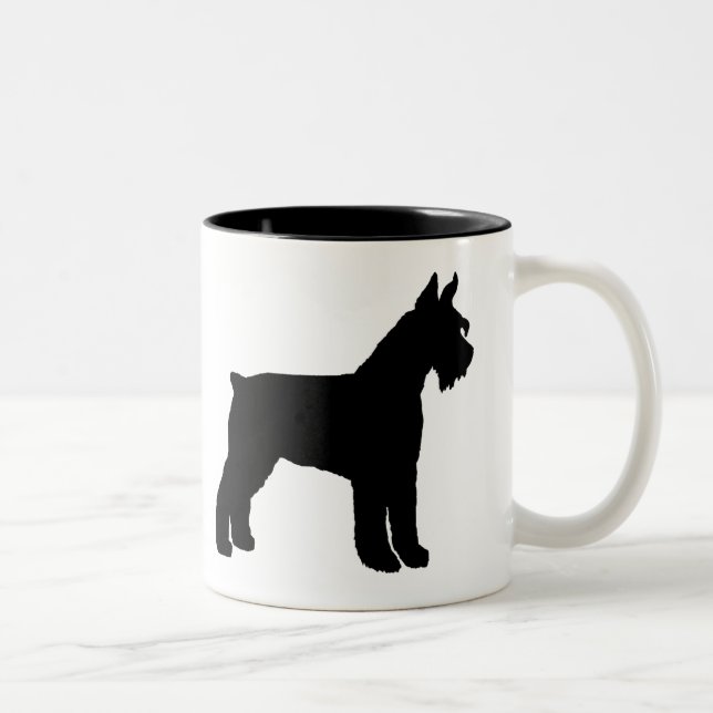 Caneca De Café Em Dois Tons Schnauzer gigante (preto) (Direita)