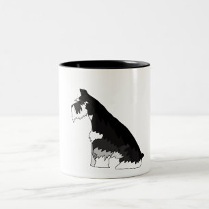 Caneca De Café Em Dois Tons Schnauzer preto e de prata