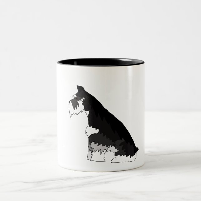Caneca De Café Em Dois Tons Schnauzer preto e de prata (Centro)