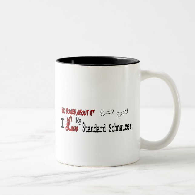 Caneca De Café Em Dois Tons Schnauzer Standard (I Love) (Direita)