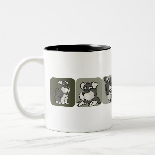 Caneca De Café Em Dois Tons Schnauzers (Esquerda)