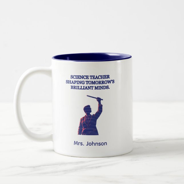 Caneca De Café Em Dois Tons Science Teacher Shaping Brilliant Minds Educator (Esquerda)