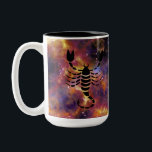 Caneca De Café Em Dois Tons Scorpio Zodiac Galaxy Design – Mystical Astrology<br><div class="desc">A dark and powerful Scorpio zodiac silhouette set in a vibrant galaxy. Designed for those born under Scorpio (October 23 – November 21). Symbol of intensity and transformation.</div>
