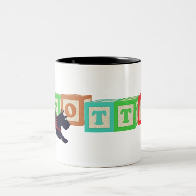 Caneca De Café Em Dois Tons Scottie Blocks Mug (Centro)