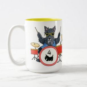 Caneca De Café Em Dois Tons Scotties Rock Drummer Mug