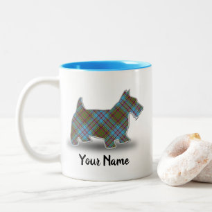 Caneca De Café Em Dois Tons Scottish Clan Anderson Tartan Scottish Terrier