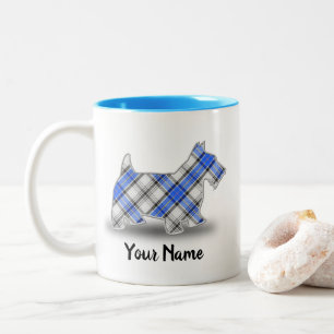 Caneca De Café Em Dois Tons Scottish Clan Hannay Tartan Scottish Terrier