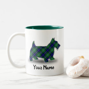 Caneca De Café Em Dois Tons Scottish escocês Terrier do Tartan de Douglas do