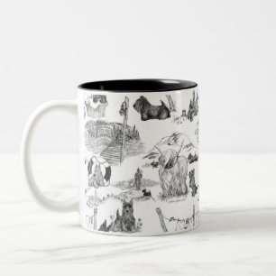 Caneca De Café Em Dois Tons SCOTTISH Terrier Black Toile